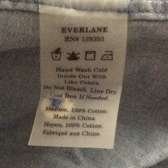 NWOT Everlane Long Sleeve Denim Shirt Dress Lt Med - Picture 8 of 8